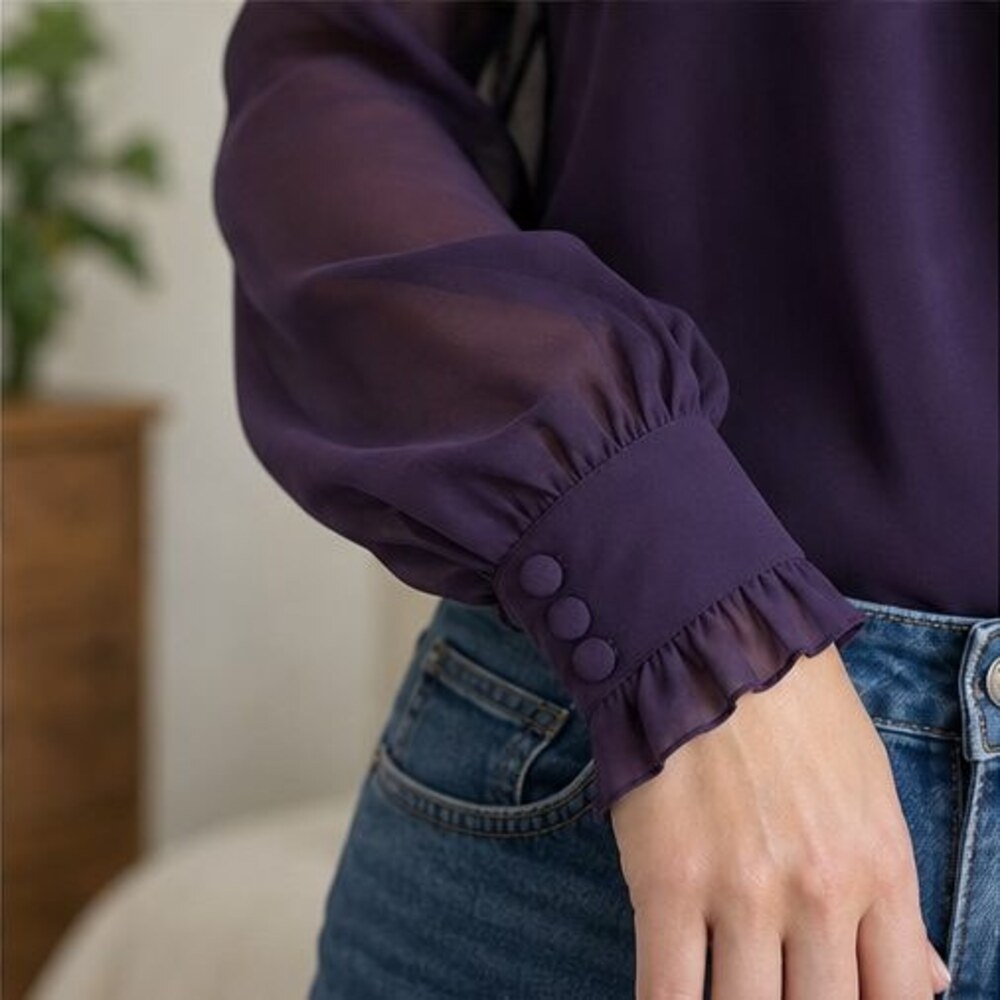 Lilac Button Blouse - Picture 5 of 6